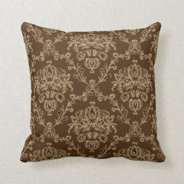  geïnspireerd Sierkussen met bruin Damask