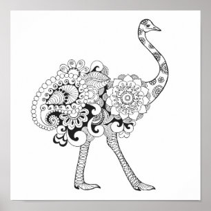 Geïnspireerd struisvogel 2 poster