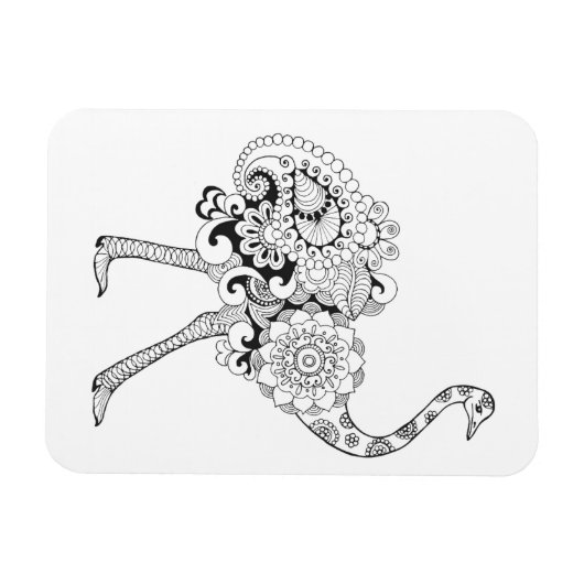 Geïnspireerd struisvogel magneet (Horizontaal)