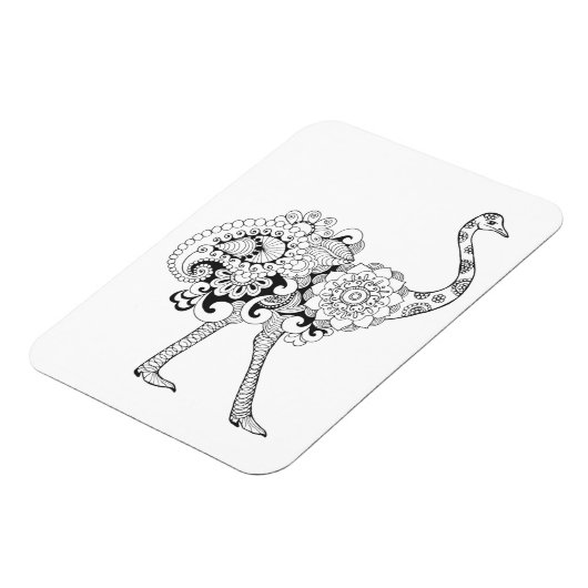 Geïnspireerd struisvogel magneet (Linkerzijde)