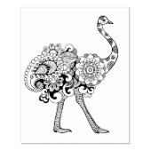 Geïnspireerd struisvogel rubberstempel (Afrduk)