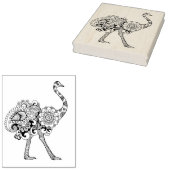Geïnspireerd struisvogel rubberstempel (Gestempeld)