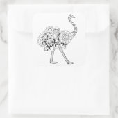 Geïnspireerd struisvogel vierkante sticker (Tas)