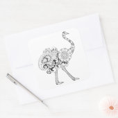 Geïnspireerd struisvogel vierkante sticker (Envelop)