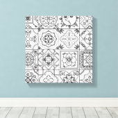 Geïnspireerd Talavera patroon 6 Canvas Afdruk (Insitu (Houten vloer))