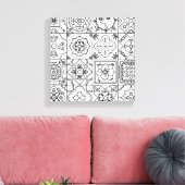 Geïnspireerd Talavera patroon 6 Canvas Afdruk (Insitu (Woonkamer))