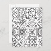 Geïnspireerd Talavera patroon Briefkaart (Voorkant / Achterkant)