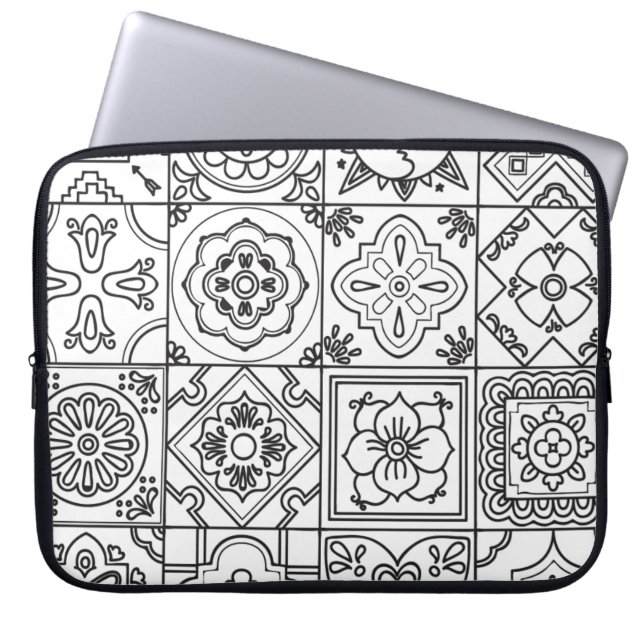 Geïnspireerd Talavera-patroon Laptop Sleeve (Voorkant)