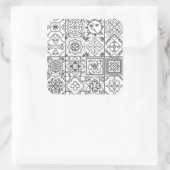 Geïnspireerd Talavera patroon Vierkante Sticker (Tas)
