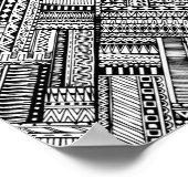 Geïnspireerd tribaal kunstpatroon 2 poster (Hoek)