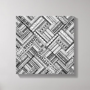 Geïnspireerd tribaal kunstpatroon 6 canvas afdruk