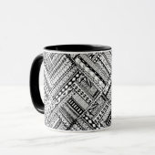 Geïnspireerd tribaal kunstpatroon mok (Voorkant links)