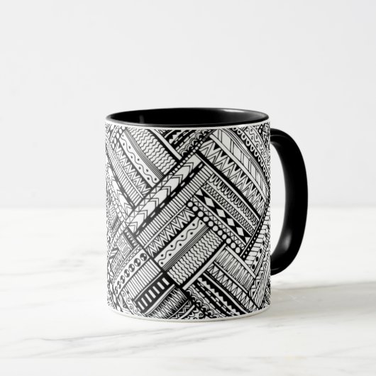 Geïnspireerd tribaal kunstpatroon mok (Voorkant rechts)