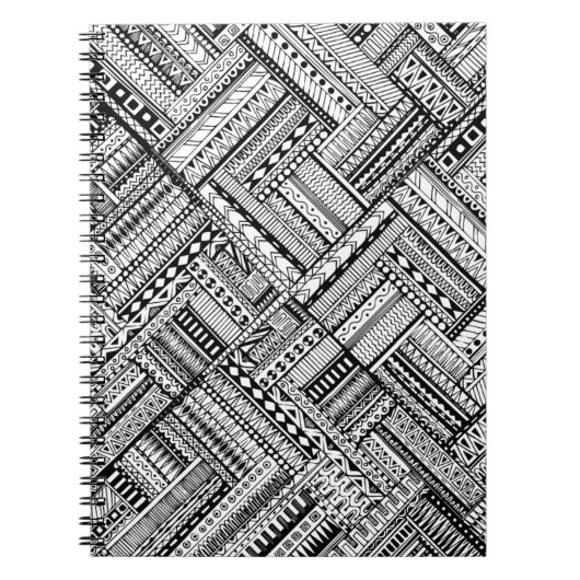 Geïnspireerd tribaal kunstpatroon notitieboek (Voorkant)