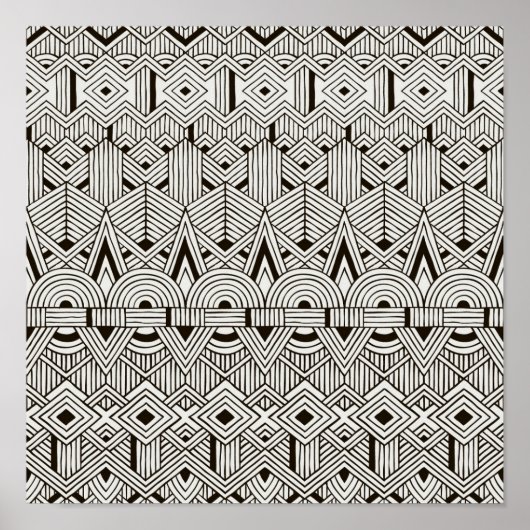 Geïnspireerd tribaal patroon 2 poster (Voorkant)