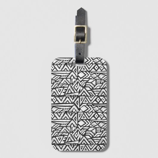Geïnspireerd tribaal patroon bagagelabel (Voorkant (verticaal))