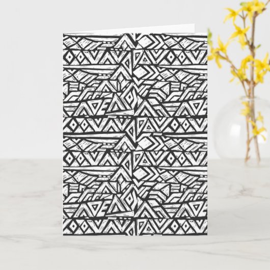Geïnspireerd tribaal patroon kaart (Gele Bloem)