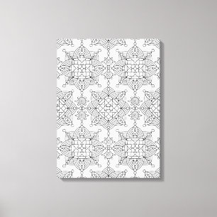 Geïnspireerd tribaal wapenpatroon 6 canvas afdruk