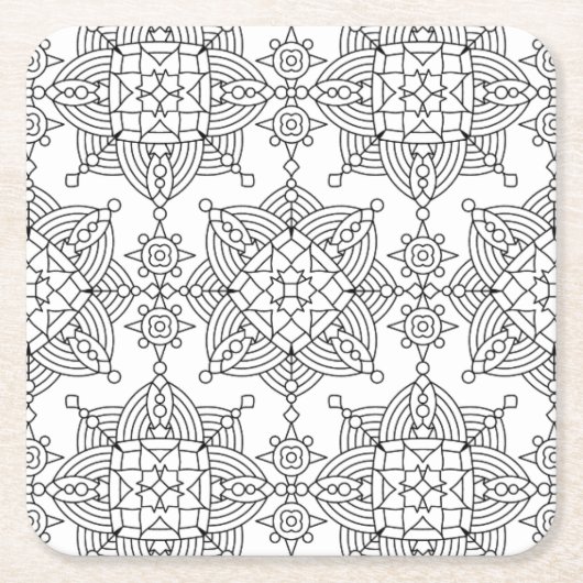 Geïnspireerd tribaal wapenpatroon kartonnen onderzetters (Voorkant)