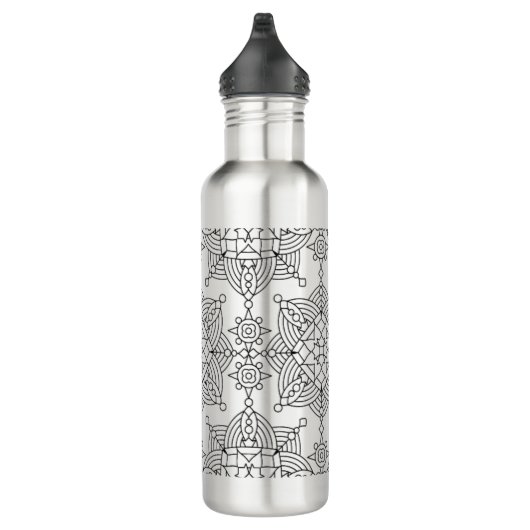 Geïnspireerd tribaal wapenpatroon waterfles  (Rechts)