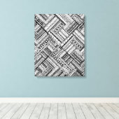 Geïnspireerd Tribal Art Patroon 6 Canvas Afdruk (Insitu (Houten vloer))