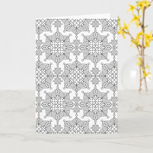 Geïnspireerd Tribal Artsy Patroon Kaart (Gele Bloem)
