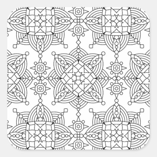 Geïnspireerd Tribal Artsy Patroon Vierkante Sticker (Voorkant)