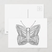 Geïnspireerd tropisch design vlinder briefkaart (Voorkant / Achterkant)