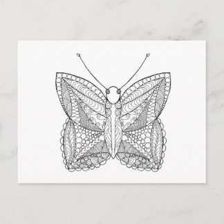 Geïnspireerd tropisch design vlinder briefkaart