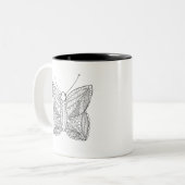 Geïnspireerd tropisch design vlinder tweekleurige koffiemok (Voorkant links)