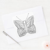 Geïnspireerd tropisch design vlinder vierkante sticker (Envelop)