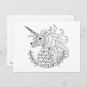 Geïnspireerd Unicorn Briefkaart (Voorkant / Achterkant)