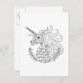 Geïnspireerd Unicorn Briefkaart (Voorkant / Achterkant)