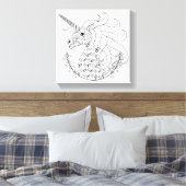 Geïnspireerd Unicorn Canvas Afdruk (Insitu (Slaapkamer))