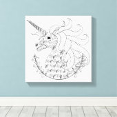 Geïnspireerd Unicorn Canvas Afdruk (Insitu (Houten vloer))