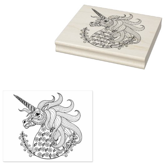 Geïnspireerd Unicorn Rubberstempel (Gestempeld)