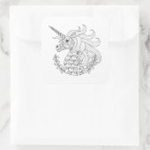 Geïnspireerd Unicorn Vierkante Sticker (Tas)