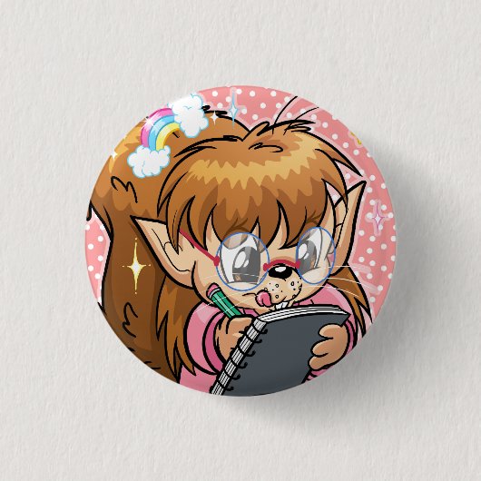 Geïnspireerd vierkant! ronde button 3,2 cm (Voorkant)