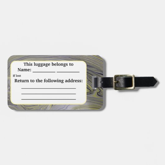 Geïnspireerd vloeibaar metaal acryl giet bagagelabel (Voorkant horizontaal)