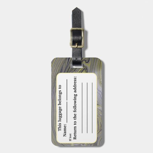 Geïnspireerd vloeibaar metaal acryl giet bagagelabel (Voorkant verticaal)