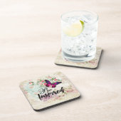 Geïnspireerd voor  collage van Quote & Roze Butter Drankjes Onderzetter (Rechterzijde)