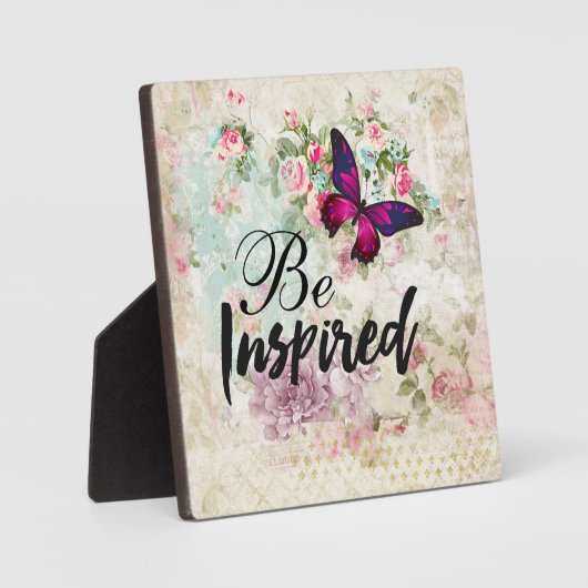 Geïnspireerd voor collage van Quote & Roze Butter Fotoplaat (Voorkant)