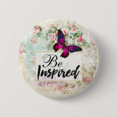 Geïnspireerd voor collage van Quote & Roze Butter Ronde Button 5,7 Cm (Voorkant)