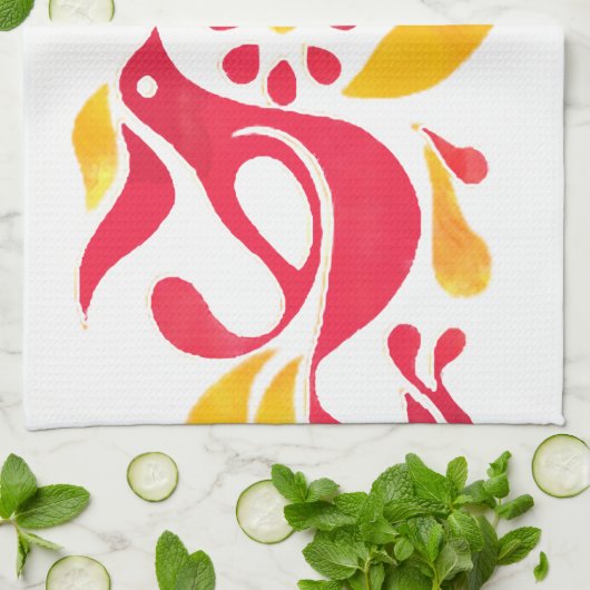 geïnspireerd vriendschap met vogelteattowel theedoek (Gevouwen)