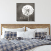 Geïnspireerd Wish Dandelion Canvas Afdruk (Insitu (Slaapkamer))
