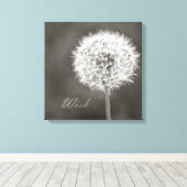 Geïnspireerd Wish Dandelion Canvas Afdruk (Insitu (Houten vloer))