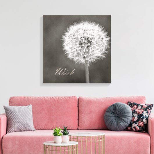Geïnspireerd Wish Dandelion Canvas Afdruk (Insitu (Woonkamer))