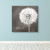 Geïnspireerd Wish Dandelion Canvas Afdruk (Insitu (Houten vloer))