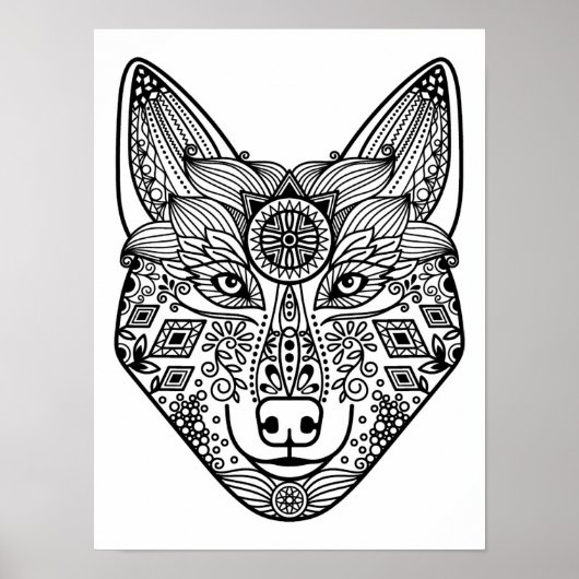 Geïnspireerd Wolf Head 2 Poster (Voorkant)