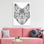 Geïnspireerd Wolf Head 6 Canvas Afdruk (Insitu (Woonkamer))